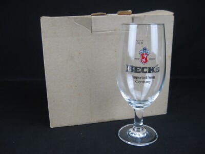 Lot of 6 Beck s Beer Ritzenhoff Crystal Stemmed Glasses NEW IN BOX!