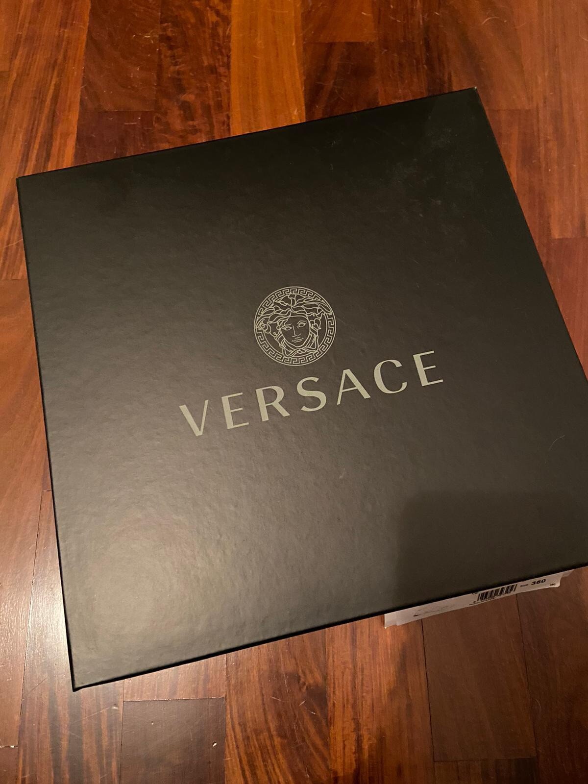 VERSACE Black Tassel Wrap Slave Sandals - Gold NIB image 3