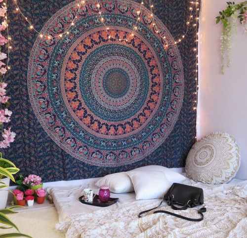 Mandala Tapestry Indian Wall Hanging Bohemian Hippie Queen Art Deco Tapestries - Picture 31 of 151