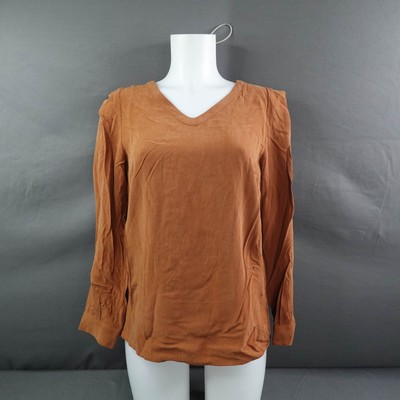 See U Soon Womens Top Small Brown Quiet Luxury Minimalist Boho Lagenlook NEW