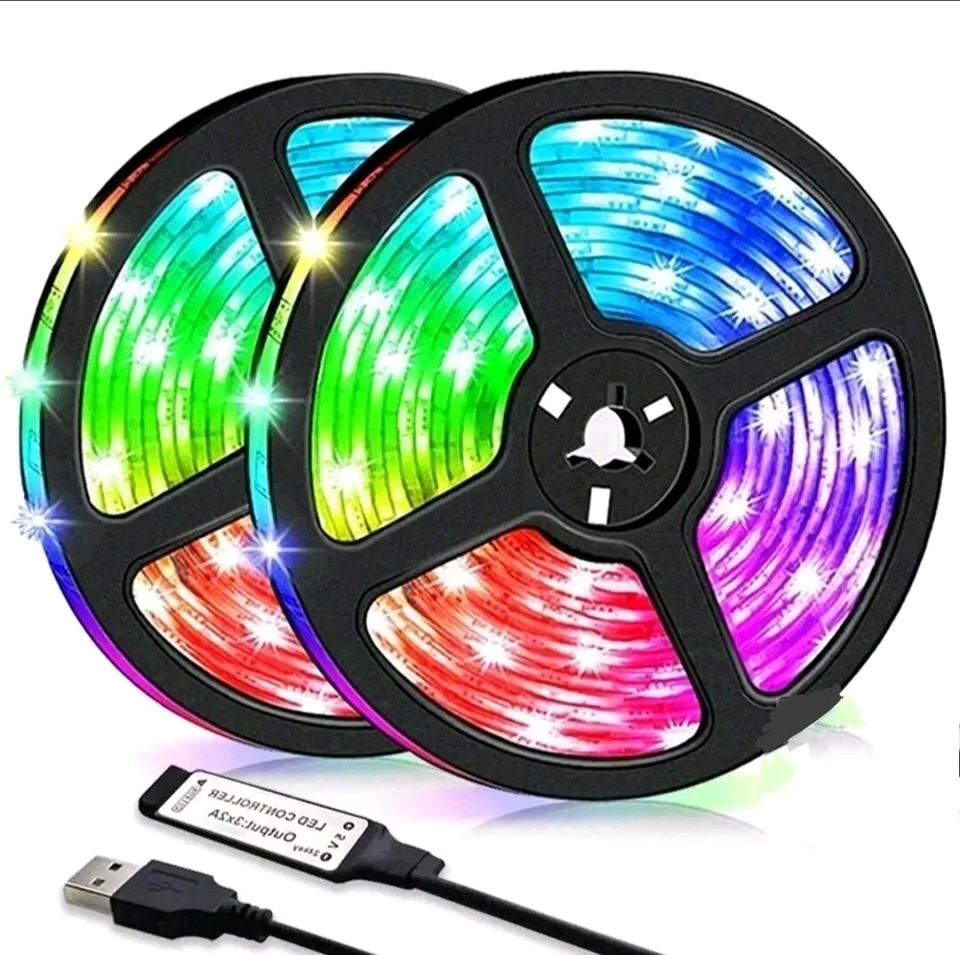 STRISCIA A LED INTERNI CASA TV PC SMD 2835 RGB 3 METRI BOBINA USB E TELECOMANDO  - Immagine 3 di 4