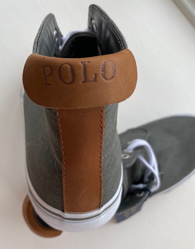 Ralph Lauren Boys Grey Talin Hi Top Trainers Size 6 Bn - Picture 3 of 15