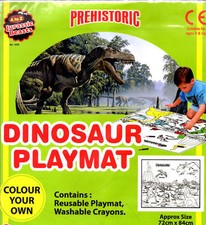 New Dinosaur Reuseable Playmat With Washable Crayons Prehistoric Children Games