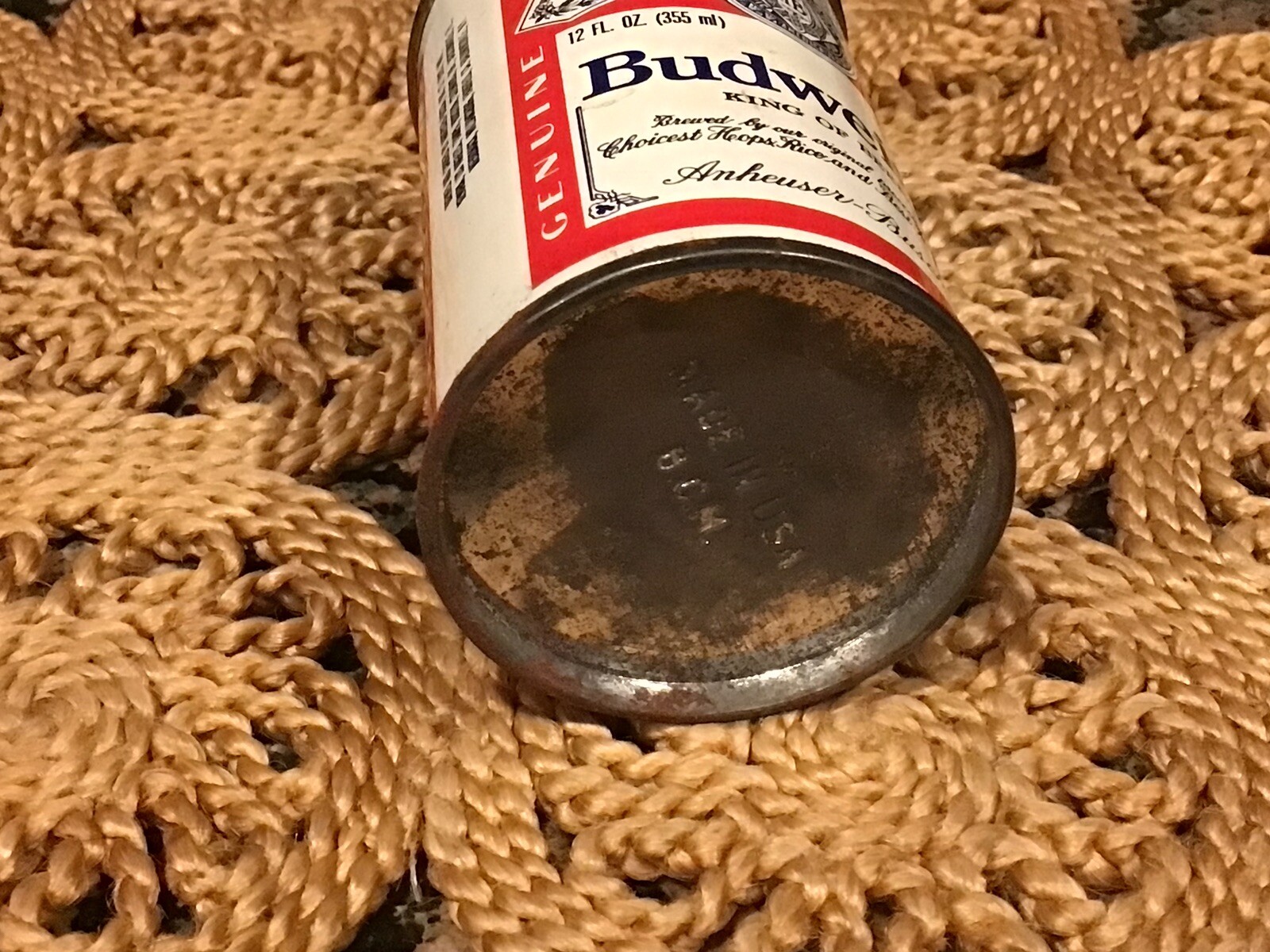 Vintage 1970's Mini BUDWEISER Metal Beer Can Bic Lighter Holder 3" Inch