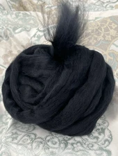 Black Wool Roving, Merino Wool, Shep's Wool Black, Black Roving, felting, Top