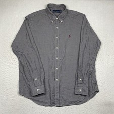 Ralph Lauren Shirt Mens XL Blue Plaid Button Down Long Sleeve Pony