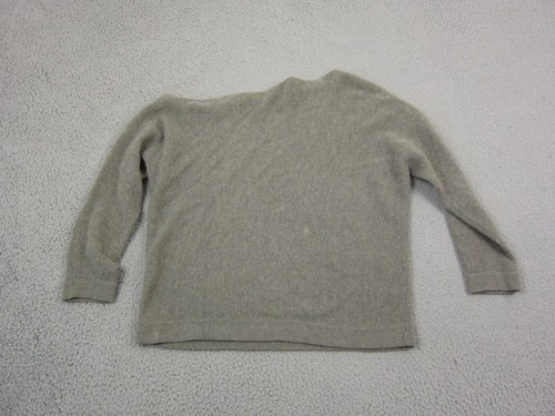 Minnie Rose Sweater Womens Medium Brown Beige 100% Cashmere Drop Shoulder Ladies - Picture 11 of 14