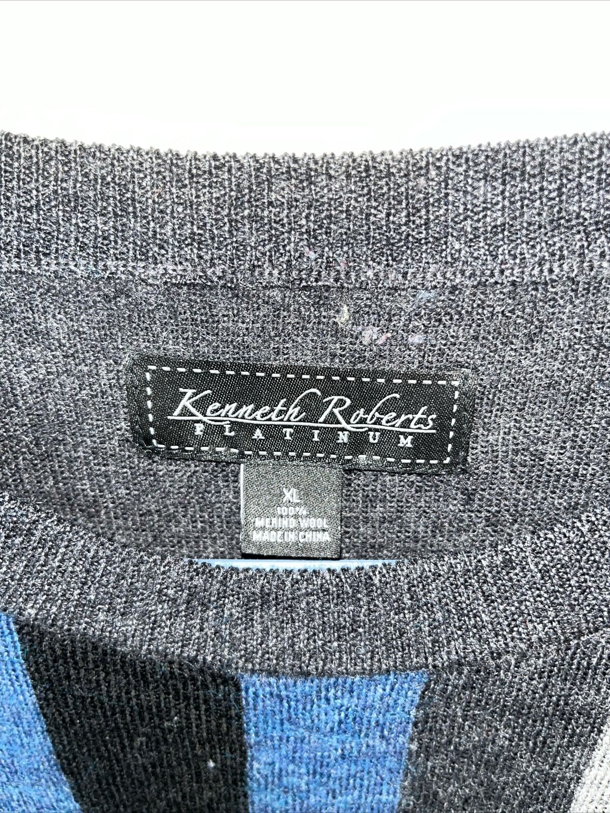 KENNETH ROBERTS Merino Wool Sweater Men XL  50”x3… - image 4