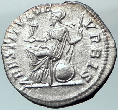 SEPTIMIUS SEVERUS 201AD Silver Ancient Roman Coin ROMA with Victory   i40667 