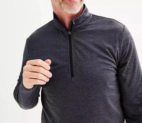 Tek Gear Men's Black Heather Soft Tek 1/4 Zip Pullover (MT33A004RZ) M/L/XL/XXL - Picture 3 of 5