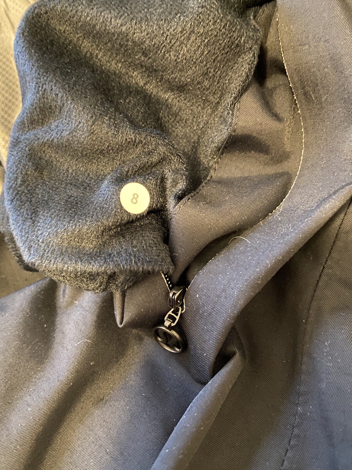 Lululemon Rain Coat Size 8 Black Hoodie Buttons Women&rsquo;s 