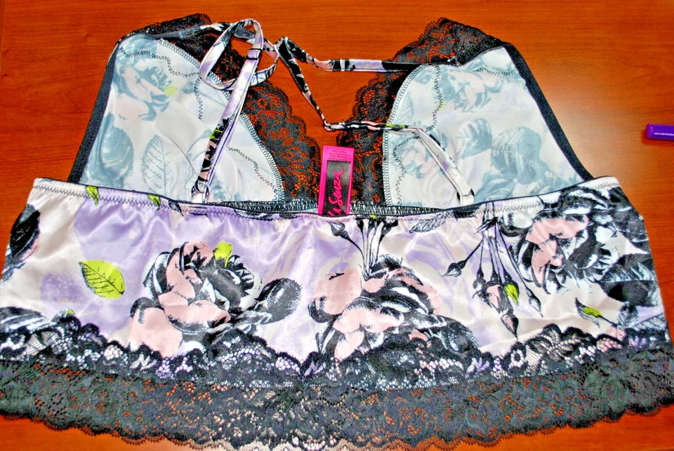 Juego de pijama, corto y albornoz satinado La Senza GRANDE Foto 3 de 4