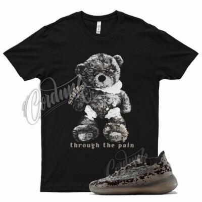 Black SMILE T Shirt for YZ Boost 380 Stone Salt Slate Brown