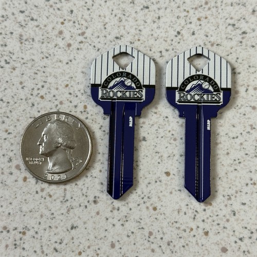 Lot of 2 Colorado Rockies Baseball Uncut Blank Keys House Keys Set B49714 - Picture 2 of 2