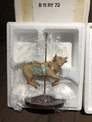 Vtg Franklin Mint The Treasury Of Carousel Art Wild Boar Pig 1990 SHIPS FREE