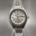 Seiko Automatic Watch Women 25mm Silver Dial Silver Tone Daydate 2205-0750 Runs