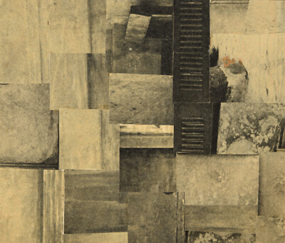 Sabine Ebel 1945-2015 Oldenburg / Collage Karton 1965 konstruktiv Kreis Rechteck