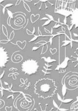 COUTURE CREATIONS Oooh La La Embossing Folder 5x7 Bird Flower Vine Background