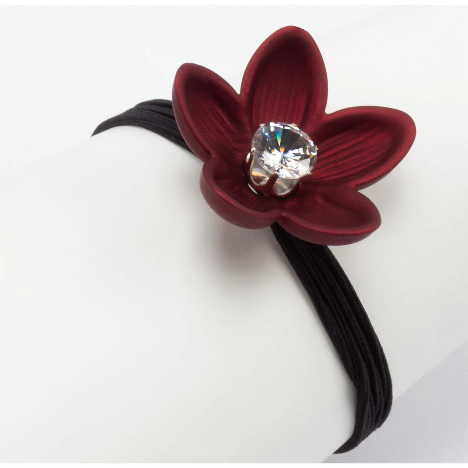 5 Pack Flower Rhinestone Elastic Hair Ties Rings Hair Accessories with Free Gift - Image 3 of 4