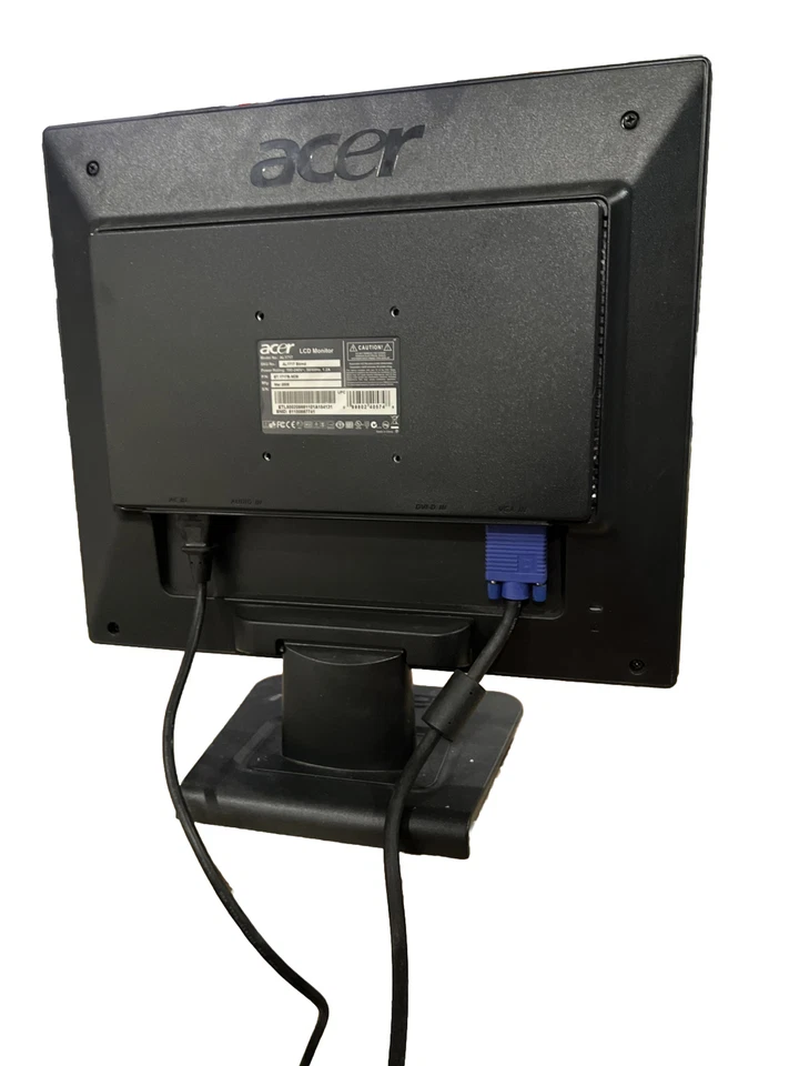 Acer AL1706 17" LCD Monitor w/ Stand & Cords - Image 3 of 3
