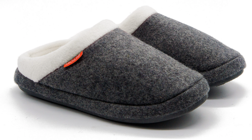 ARCHLINE Orthotic Slippers Slip On Arch Scuffs Orthopedic Moccasins - Grey Marle - Picture 2 of 8