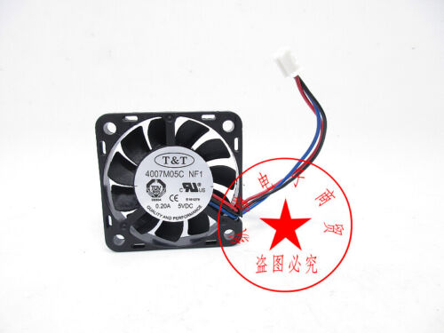 1PC T&T 4007M05C NF1 5VDC 0.20A 4CM three-wire ultra-thin cooling fan - Bild 1 von 2