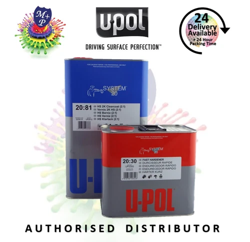 Upol 2081 2K Car HS Lacquer Kit 2081 & 2030 Hardener Clear Coat & Activator 7.5L