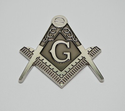 FREEMASON MASONIC CAR EMBLEM 3D ABS CHROME FINISH MASON EMBLEM - Foto 7
