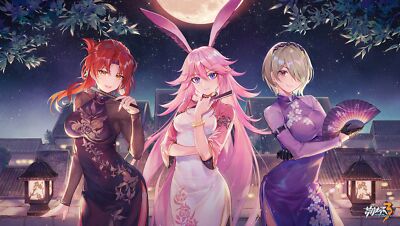 Anime hanasa honkai impact 3rd girls pink hair redhead CCG Gaming Mat Desk