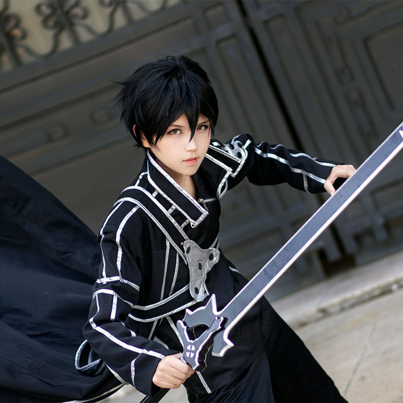 Anime Sword Art Online SAO Kazuto Kirigaya Kirito Cosplay Costume Party  Dress Up