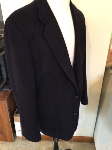 Macy’s Club Room 100% Camel Hair Navy Sport Coat Jacket Winter Weight Sz 42L - Picture 5 of 8