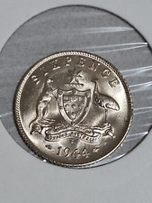 Australian 1944s  SIXPENCE CH UNC