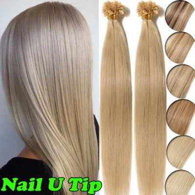 1G/Strähnen Keratin Bonding Remy Echthaar Hair Extensions Indisches 100g Blonde