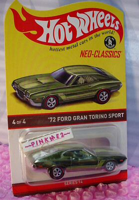 2016 RLC Hot Wheels Neo-Classics '72 FORD GRAN TORINO SPORT  green S14 HOLOGRAM#