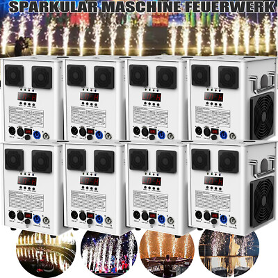 8x Cold Spark Machine DMX Sparkular Funkenmaschine mit Flight Case Bühneneffekt