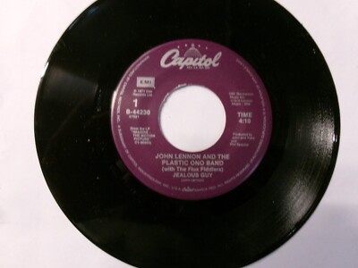 Plastic Ono Band - 45 RPM - Give Peace A Chance - Jealous Guy Purple Capitol NM