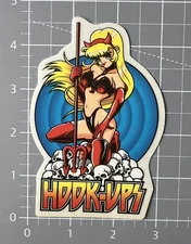 Hook Ups Sticker Vintage - Demon Girl Skulls Blue