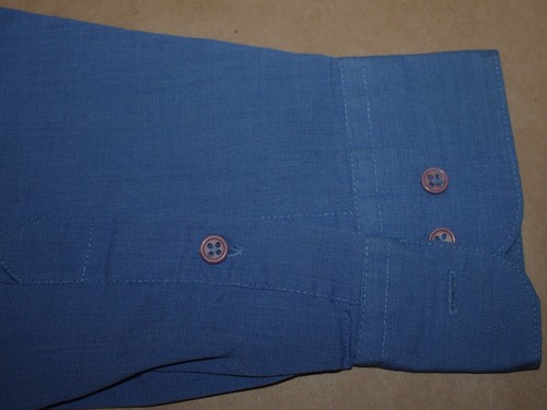 Adolfo 15 ½ 32/33 Denim Blue Button Front Shirt - Picture 4 of 7