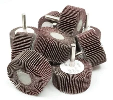 5PCS 1-1/2"x1"x1/4" A/O Shank Mounted Flap Wheels 40x25x6mm For Metals 120 Grit