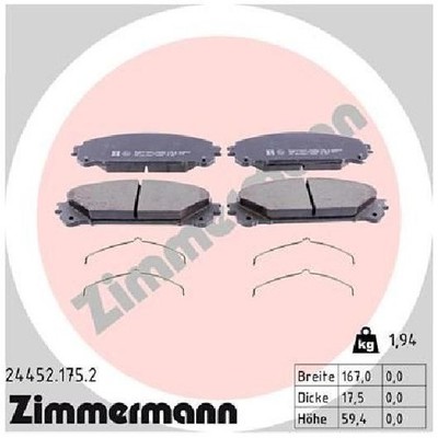 Satz Bremsbeläge Bremsklötze vorne für Toyota Highlander-Kluger U4 id77932