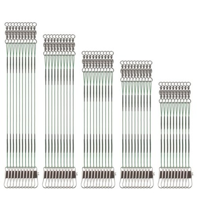 Giantree 50 Pcs Fishing Leaders, Stainless Steel Leaders with Green