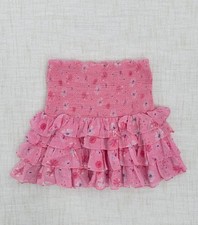 LoveShackFancy Pink Daisy Smocked Ruffle Mini P
