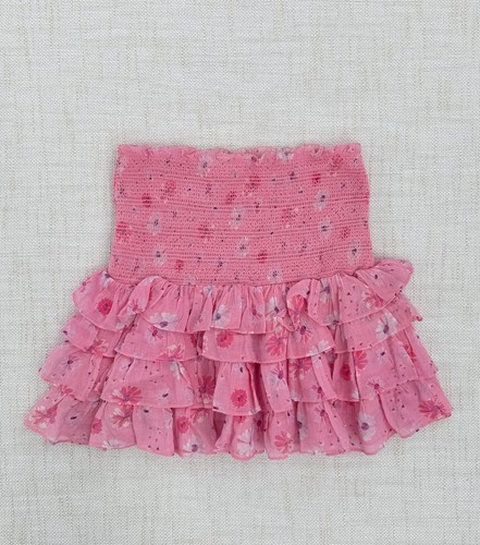 LoveShackFancy Pink Daisy Smocked Ruffle Mini P