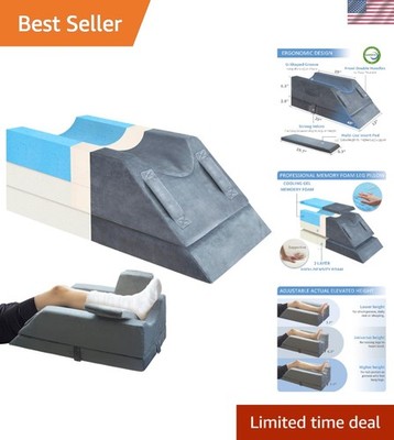 Adjustable Leg Elevation Pillow Memory Foam Support Post Surgery Injuries Rest