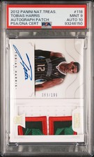 2012 Panini National Treasures Tobias Harris #118 Autograph Patch PSA 9 Auto 10