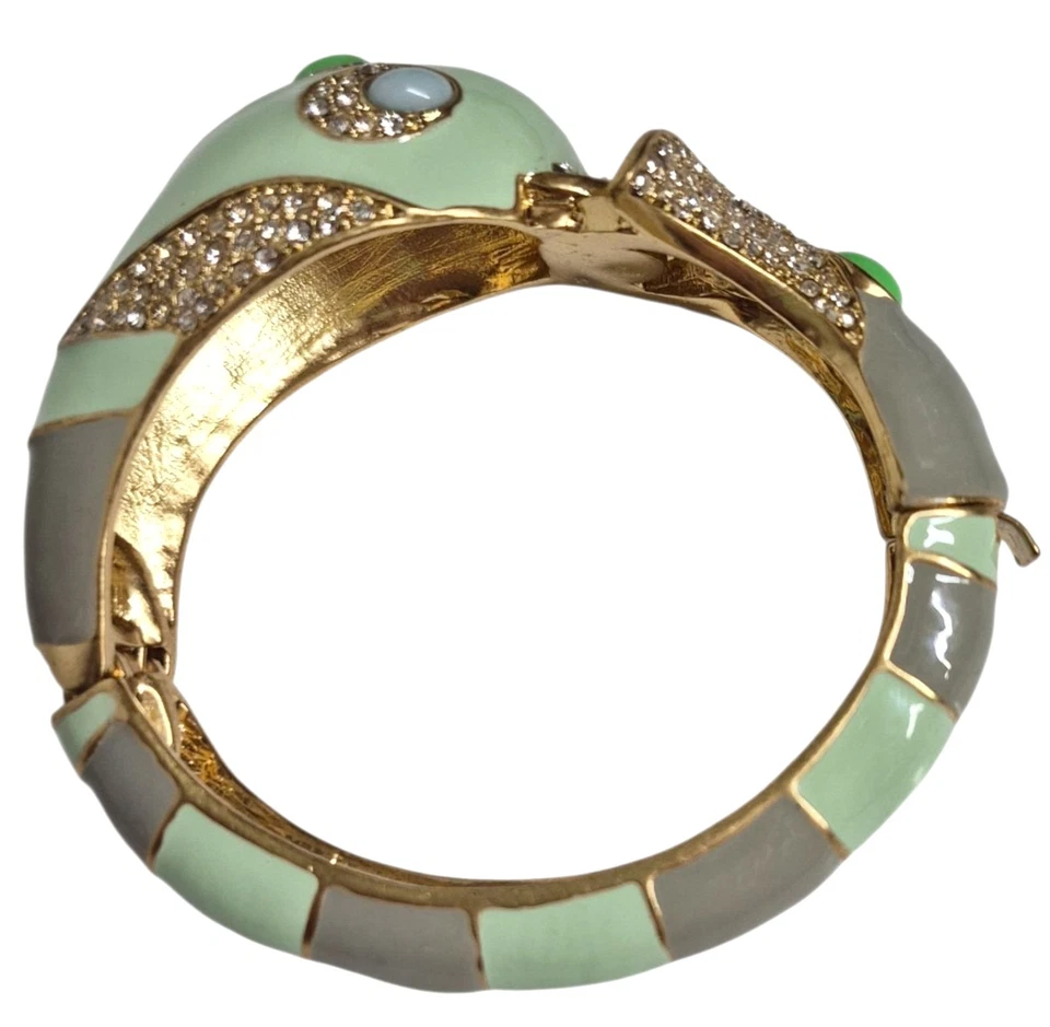 Brazalete Brazalete J.Crew Esmaltado Pavé Delfín Multicolor Oro Claro Buey Latón Foto 2 de 4