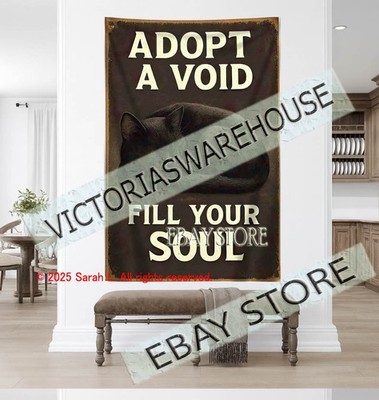 Funny Black Cat Wall Tapestry Pet Lover Home Decoration humor 59X82 in