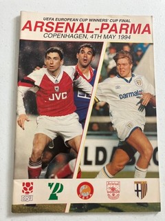 Arsenal vs Parma 1994 European Cup Winners Cup Football Programme