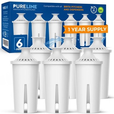 Replacement Filters for Brita  Pitchers & Dispensers, Classic & More (6 Pack)