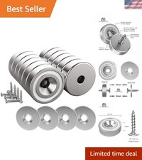 12 Neodymium Magnets 25LB with Steel Counterparts - 0.79"x0.28" Quality